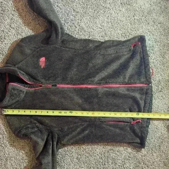 The North Face, fluffy zip up jacket, green and orange, size large - Picture 7 of 8